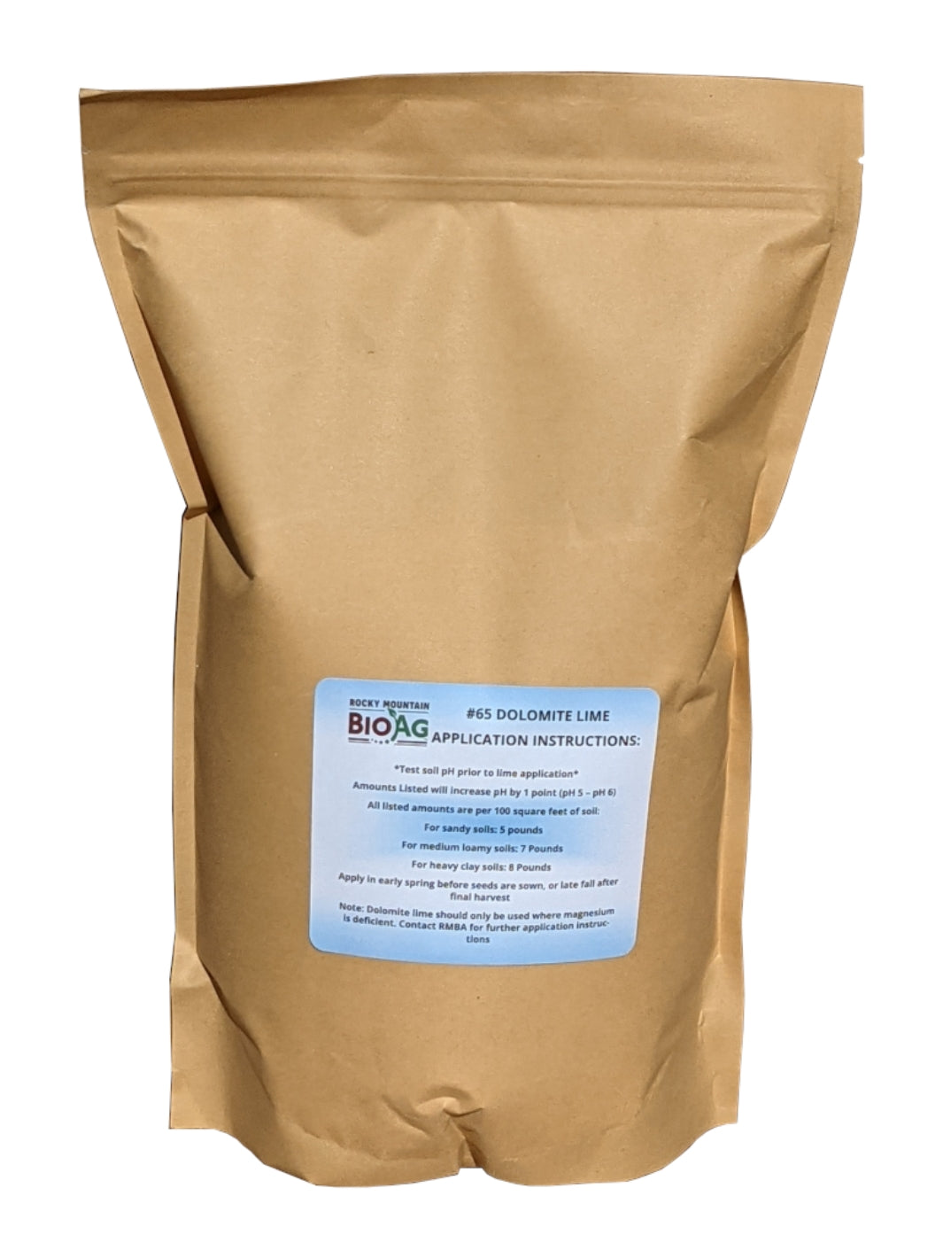 Bag of Dolomite Lime Calcium Magnesium Dicarbonate Soil Amendment