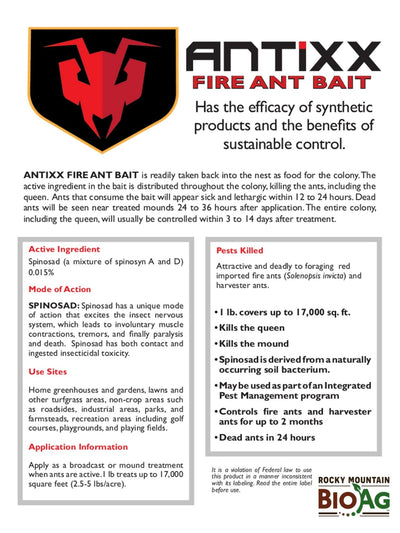 Antixx Fire Ant Bait information sheet