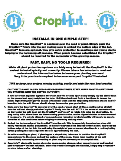 CropHut™ Plant Protector Installation Instructions