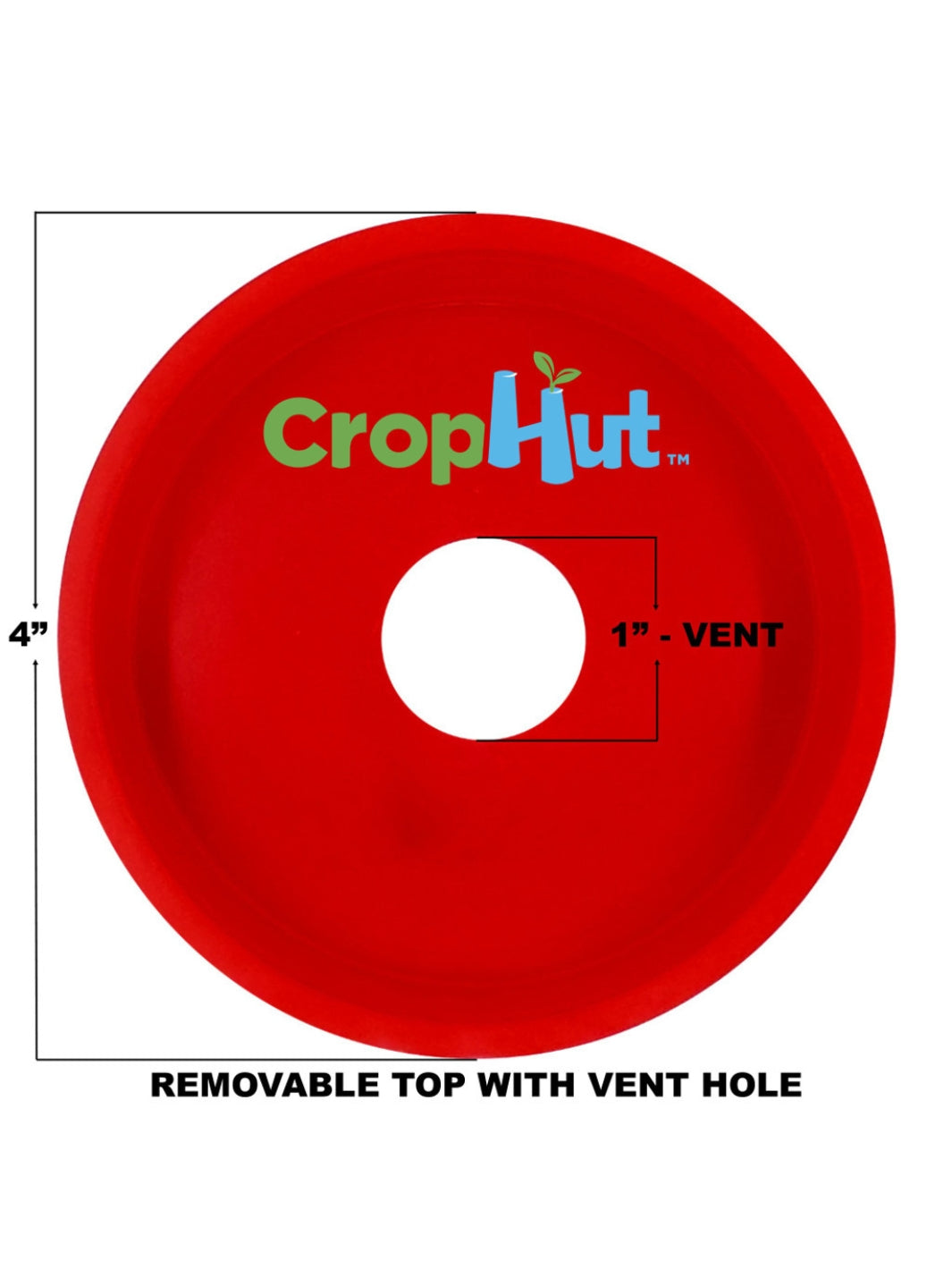 CropHut Plant Protector Top Dimensions with 1" Vent