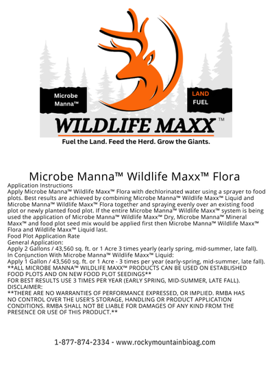 Microbe Manna™ Wildlife Maxx™ Flora probiotic BACK LABEL