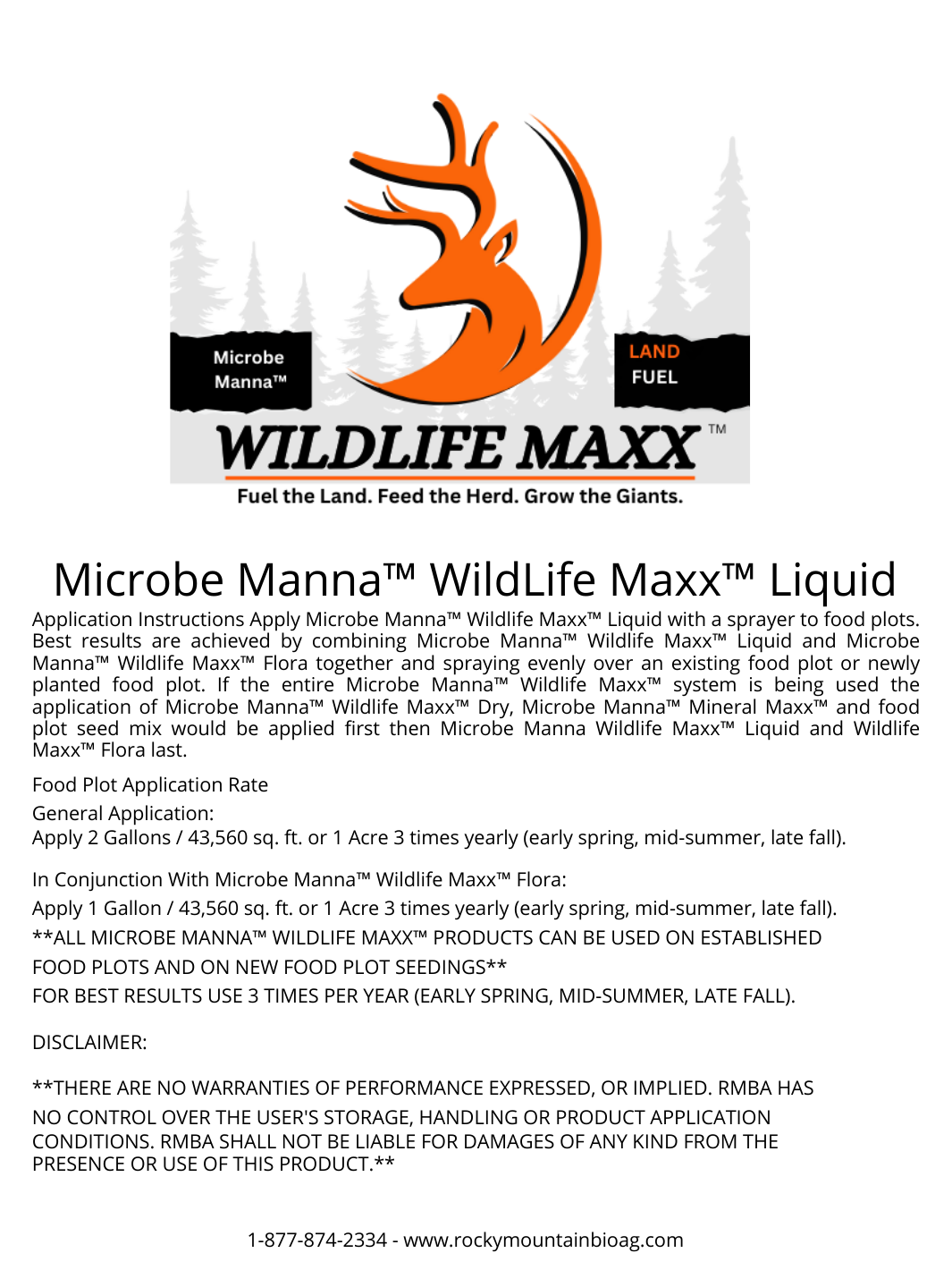 Microbe Manna™ Wildlife Maxx™ Liquid application instructions